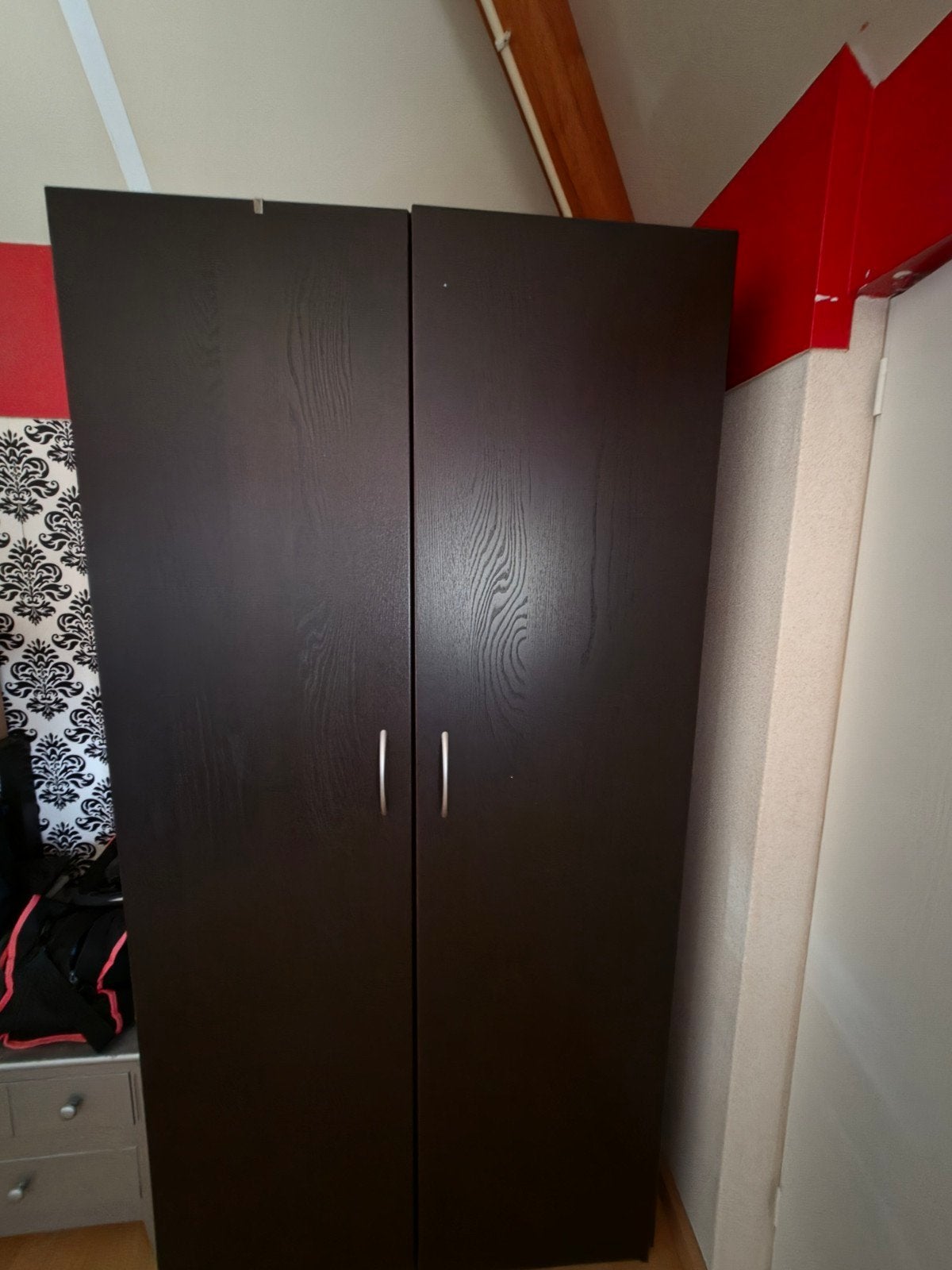 Donkerbruine IKEA Pax Kast - Hang- en Leggedeelte, Ophalen, Met deur(en), Gebruikt, 200 cm of meer