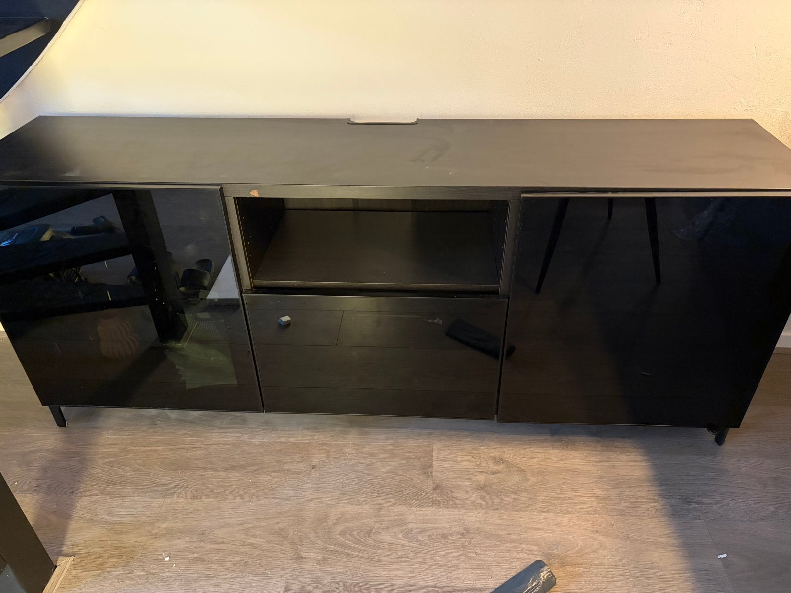 IKEA BESTÅ TV-meubel / dressoir – zwartbruin – 180 cm, Ophalen, 150 tot 200 cm, Zo goed als nieuw, 25 tot 50 cm