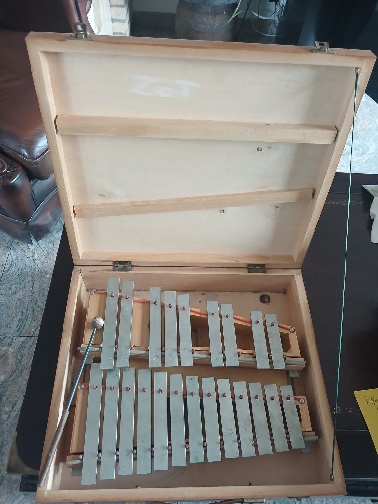 Houten glockenspiel in kist, Ophalen, Gebruikt, Melodische percussie