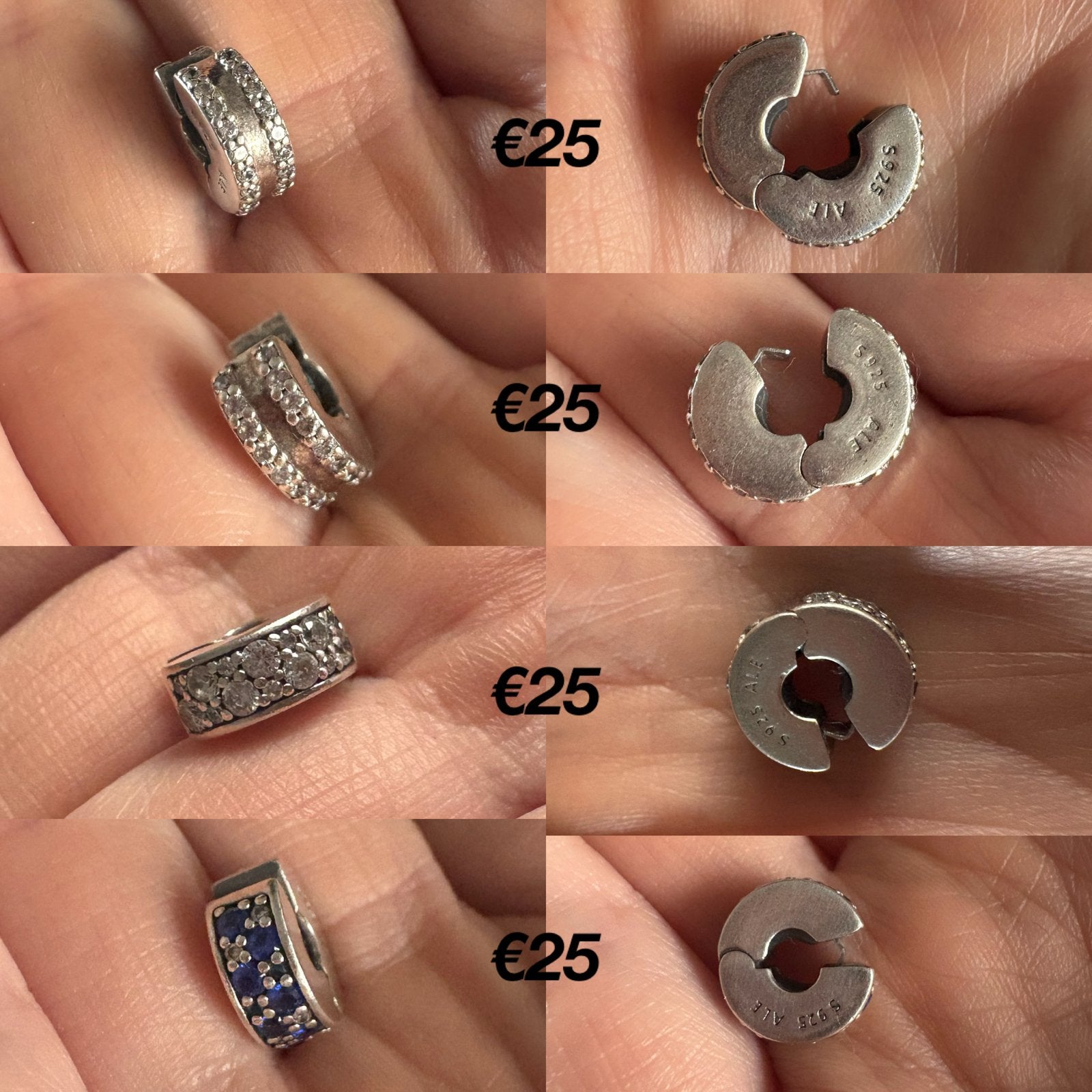 Pandora bedels, clips, spacers en veiligheidskettingen, Gebruikt, Pandora, Ophalen of Verzenden, 4 bedels of meer