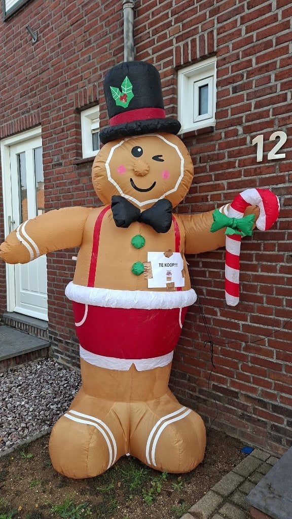 Opblaasbare kerst peperkoekman en boog als set, Diversen, Kerst, Ophalen of Verzenden, Zo goed als nieuw