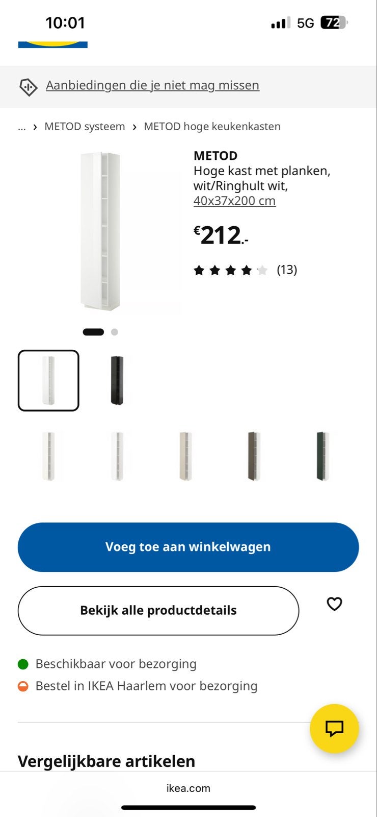 Ikea Metod hoogglans kast - snel ophalen!, Ophalen, Gebruikt