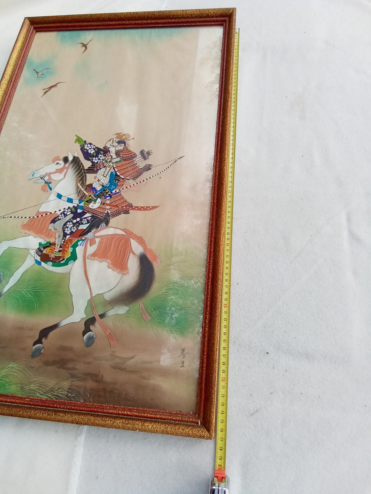 Oosters schilderij op linnen, goede staat, afhalen in Delft, Antiek en Kunst, Kunst | Niet-Westerse kunst, Ophalen, Ingelijst