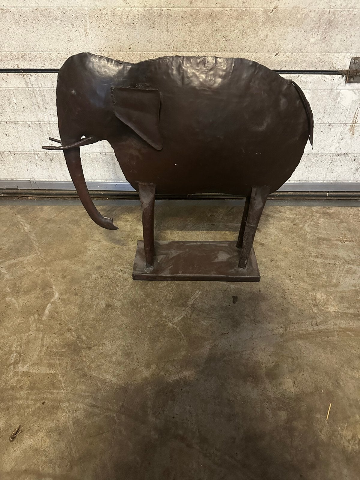 Metalen olifant sculptuur - decoratie, Gebruikt, Ophalen of Verzenden, Metaal, Bruin