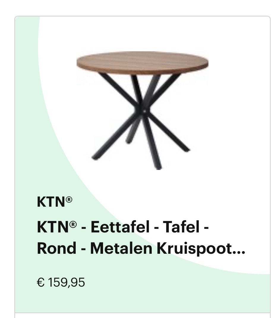Ronde eettafel met metalen kruispoot - 100 cm, Ophalen, 100 tot 150 cm, Rond, 50 tot 100 cm