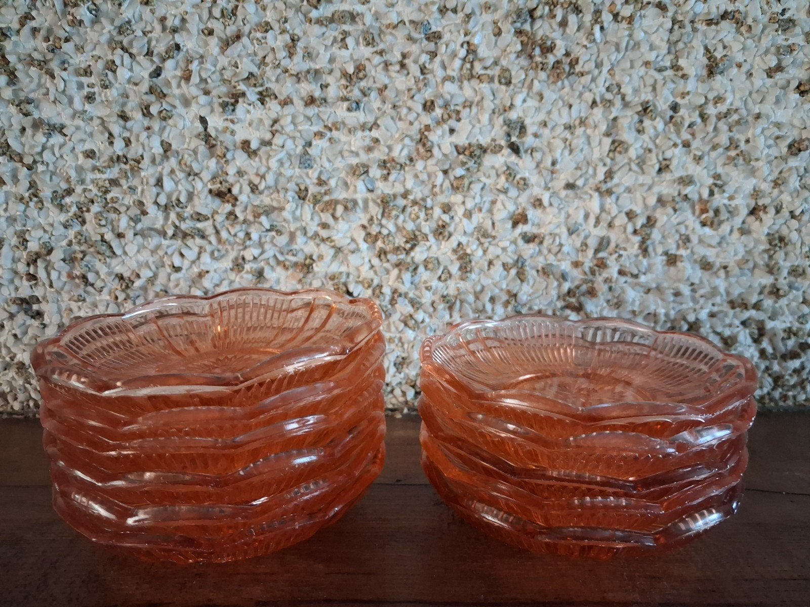 uit oma's kast 11 vintage glazen gebaksbordjes, Ophalen, Bord(en), Overige stijlen, Glas