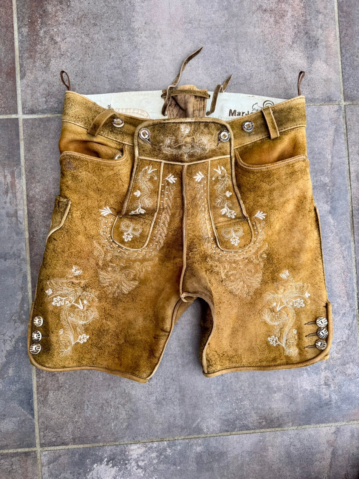 Originele lederhosen maat 48, Ophalen, Zo goed als nieuw, Maat 48/50 (M)