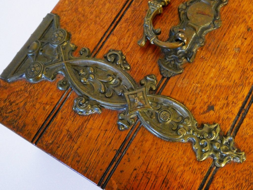 Art Nouveau kist sieradenkist documentenkist met minerva, Ophalen of Verzenden