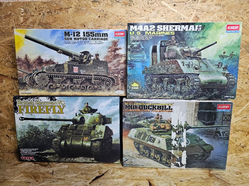 4x Academy modelbouw tanks, Overige merken, Gebruikt, Ophalen of Verzenden, Tank