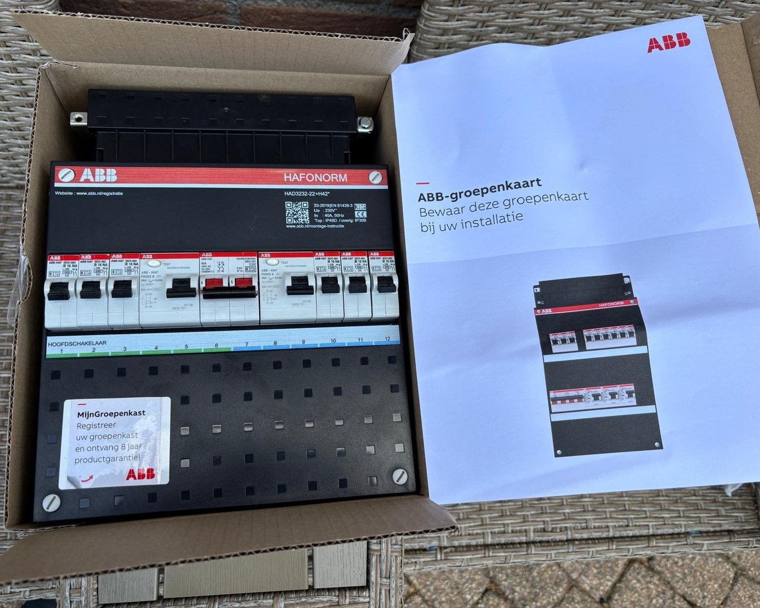 Groepenkast ABB, Ophalen, Schakelaar