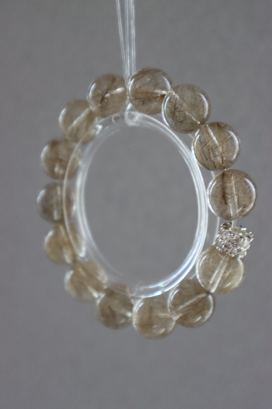 Zilverkleurig Rutielkwarts Armband 12mm+ AAA Top, Ophalen of Verzenden, Nieuw, Zilver, Overige materialen