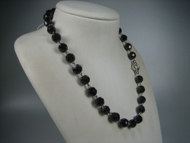 Antiek Granaat Collier met Zilver Handgemaakte Veerring, Sieraden, Tassen en Uiterlijk, Verzenden, Zilver, Ketting, Met edelsteen