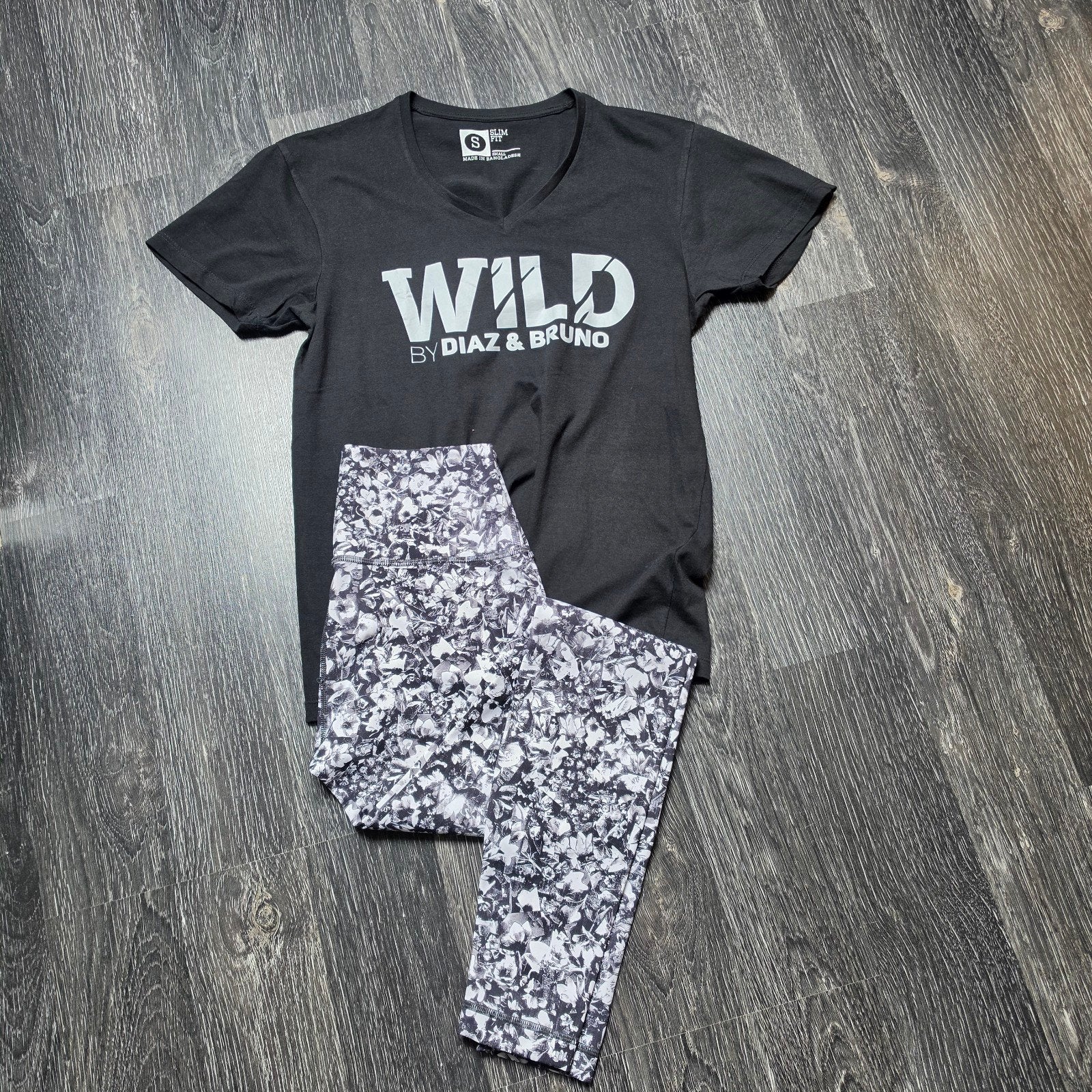 Sportset: T-shirt 'WILD' & Legging (beiden nieuw), Diaz & Bruno, Zwart, Nieuw, Ophalen of Verzenden