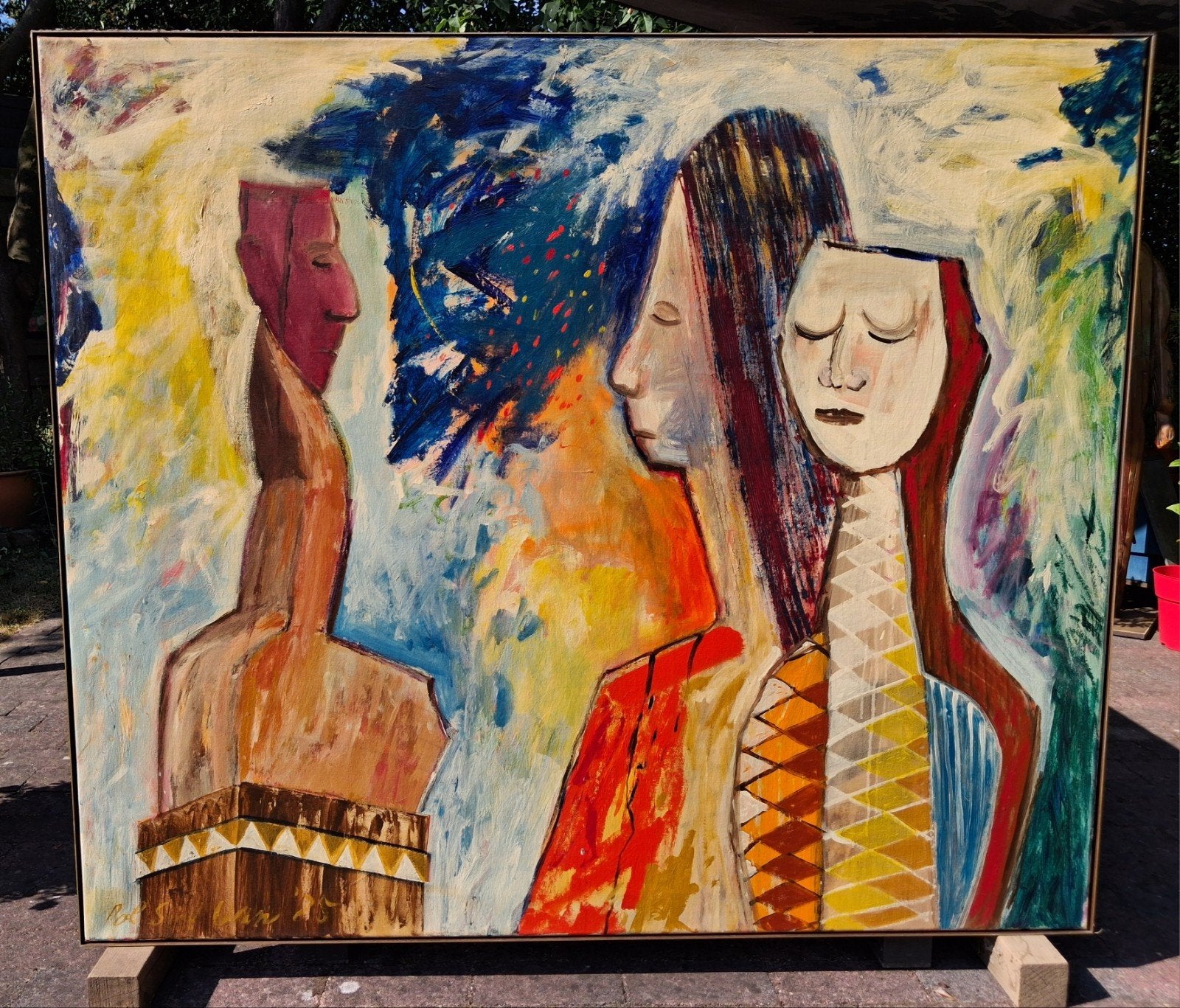 Sief van Pol/Pol van Sief, Antiek en Kunst, Kunst | Schilderijen | Modern, Ophalen, Gelimiteerde oplage, Hout, Figuren