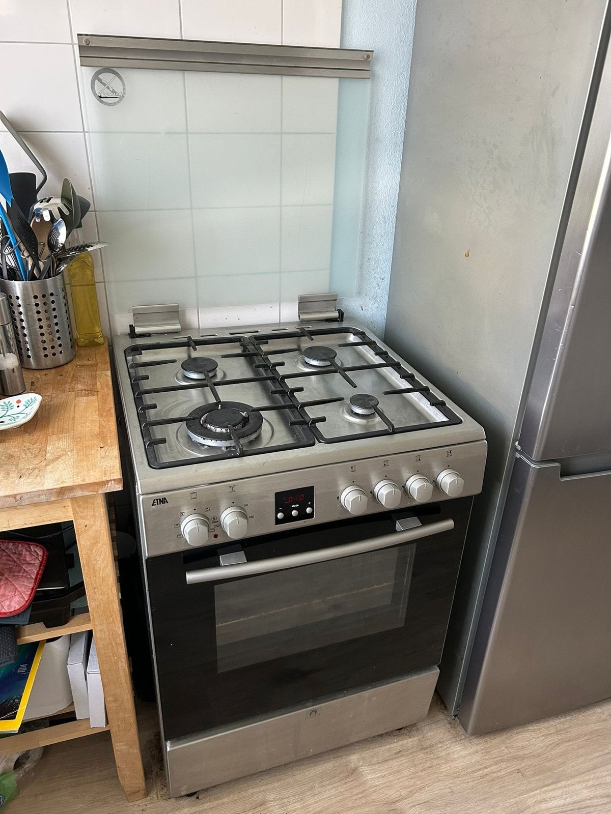 Vrijstaand gasfornuis met oven, Ophalen, Gebruikt, 60 cm of meer, 4 kookzones