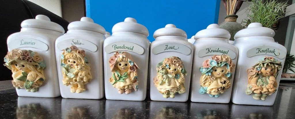 Goldina vintage kruidenpotjes, Ophalen, Gebruikt
