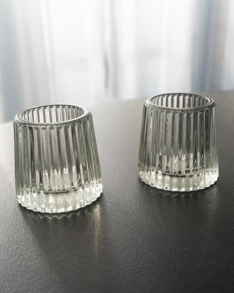 WAXINELICHTHOUDER (2 st.) | Søstrene Grene | GLAS, Overige materialen, Verzenden, Wit, Nieuw