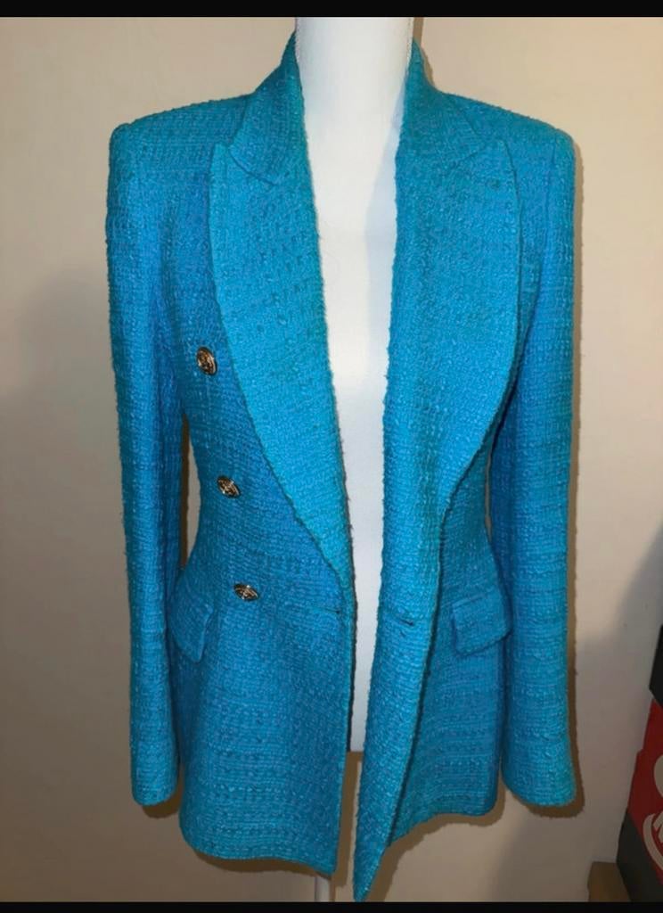 Zara blazer turquoise maat XS, Kleding | Dames, Jasjes, Kostuums en Pakken, Overige kleuren, Ophalen of Verzenden, Zo goed als nieuw