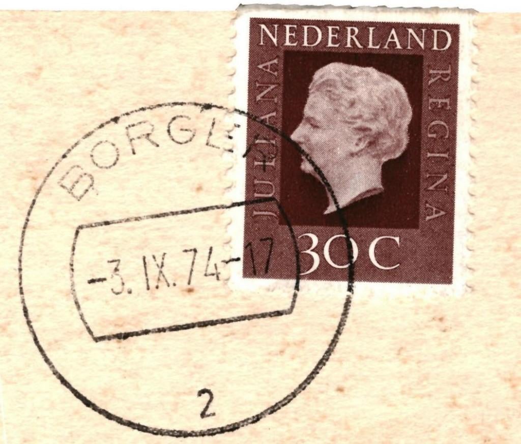 802570 Ees Borger Dr 1974 Bungalow Land van Bartje Gelopen, Ophalen of Verzenden, 1960 tot 1980, Gelopen, Drenthe