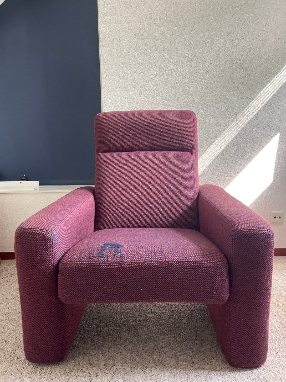 Gelderland 4731 fauteuil Jan des Bouvrie- bordeauxrood, Ophalen, Gebruikt, Overige kleuren, Strakke, minimalistische lijnen