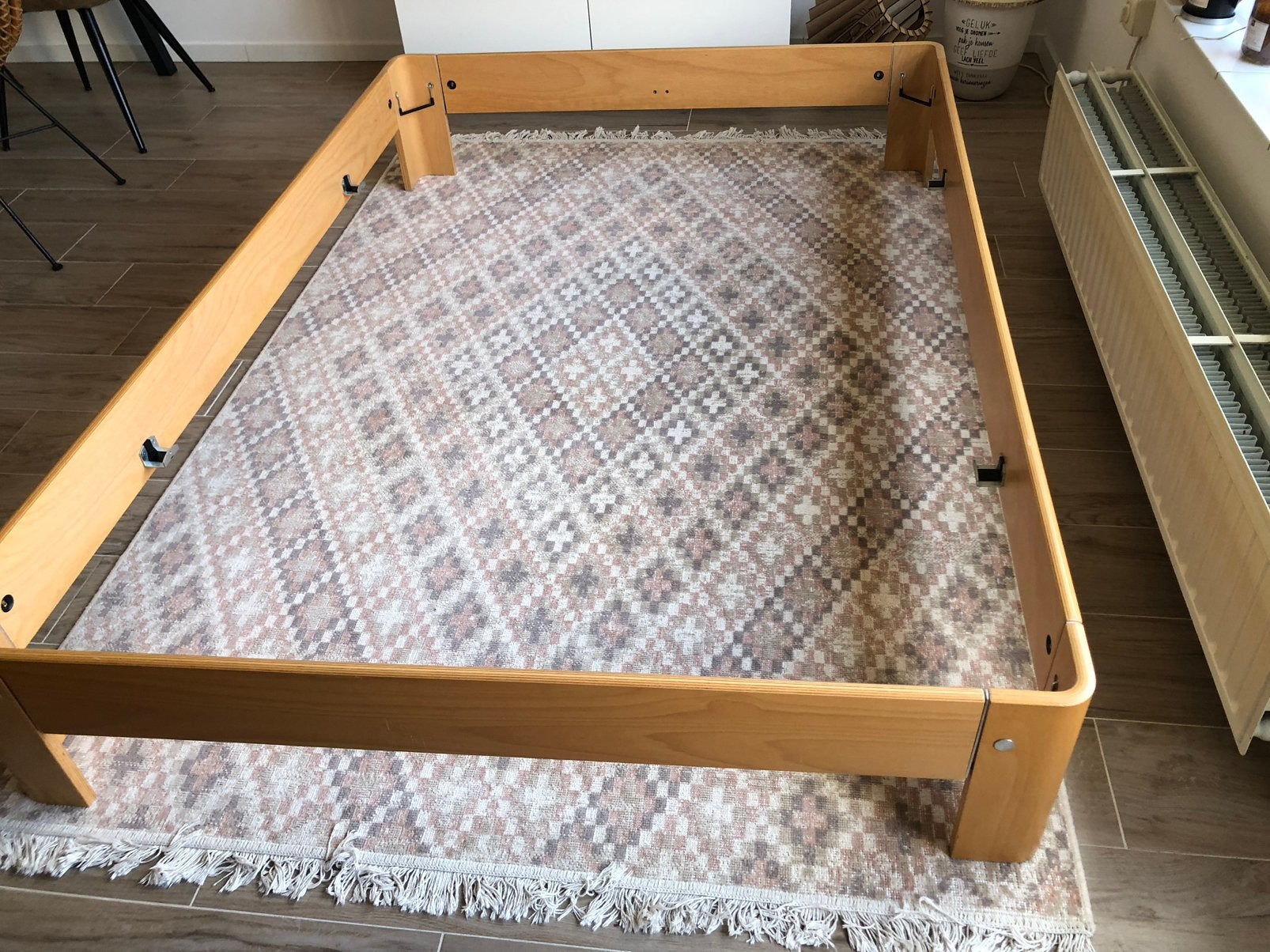 Auping bed 140x200 incl. Verstelbare spiraalbodem, Ophalen, Verstelbaar, Bruin, Tweepersoons