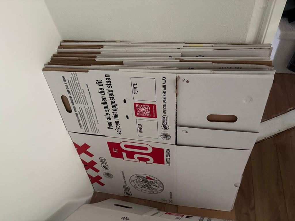 15 verhuisdozen, Doe-het-zelf en Verbouw, Kratten en Dozen, Zo goed als nieuw, Doos, 50 tot 75 cm, 35 tot 50 cm, Minder dan 40 cm