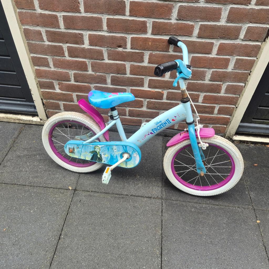 Disney frozen kinderfiets 16 inch, Ophalen of Verzenden, Gebruikt, 16 tot 20 inch