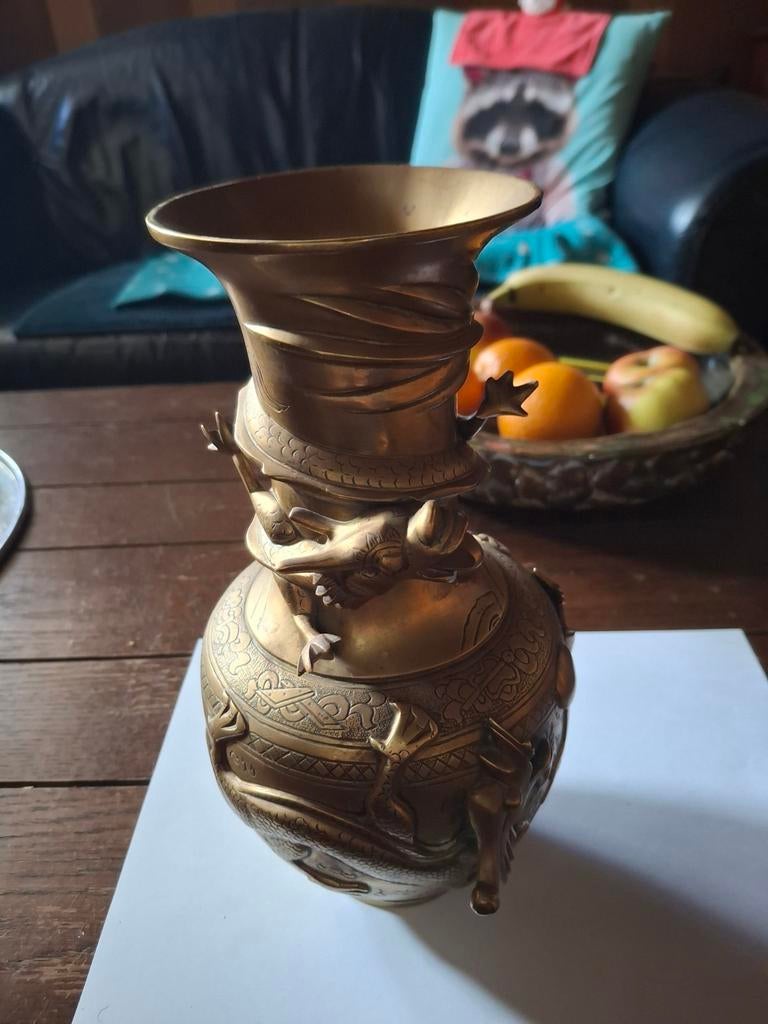 Koperen  vaas hoogte 26cm, Antiek en Kunst, Antiek | Koper en Brons, Ophalen of Verzenden