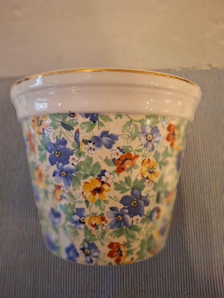 Societe Ceramique - Millefleurs - mooi aardewerk bloempotje, Ophalen of Verzenden