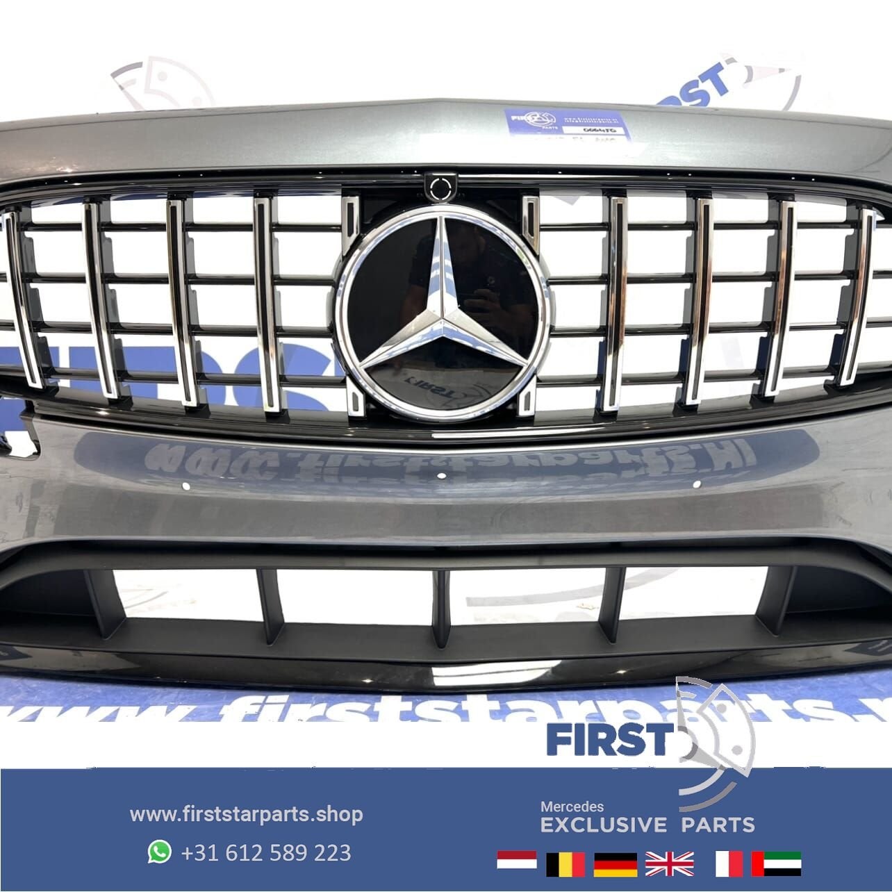 W213 W238 E43 E53 FACELIFT AMG VOORBUMPER GRIJS  E Klasse +, Gebruikt, -, Voor, Ophalen of Verzenden