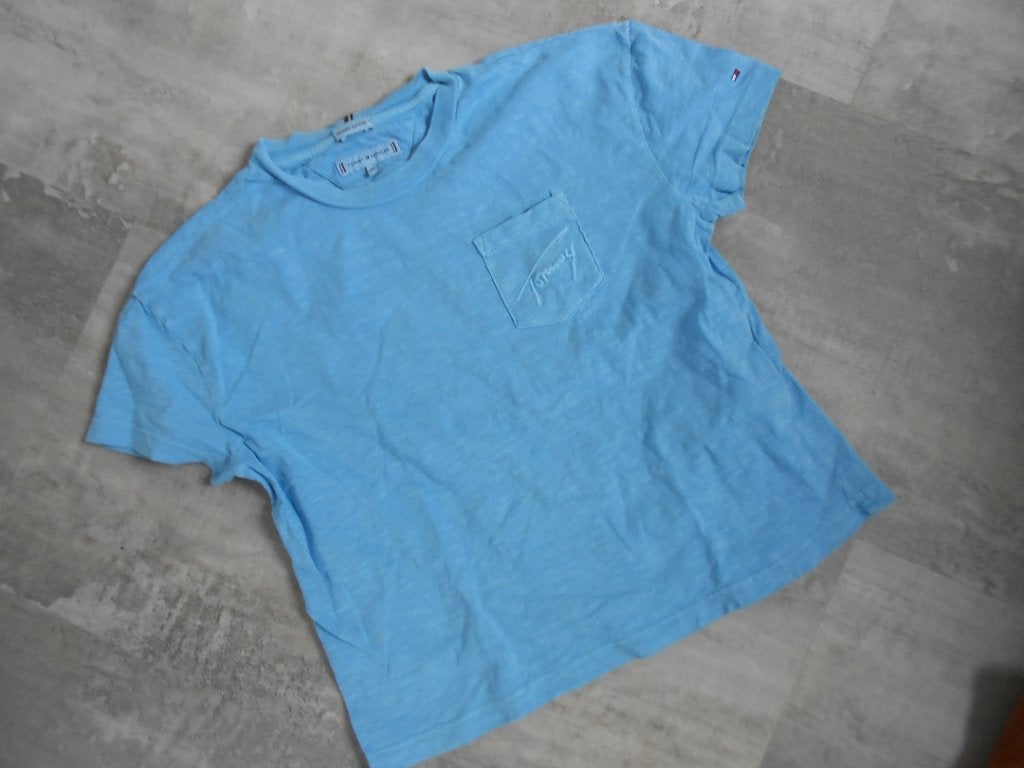 Leuk, mooie kleur blauw Tommy Hilfiger shirt, maat 152., Kinderen en Baby's, Kinderkleding | Maat 152, Shirt of Longsleeve, Verzenden