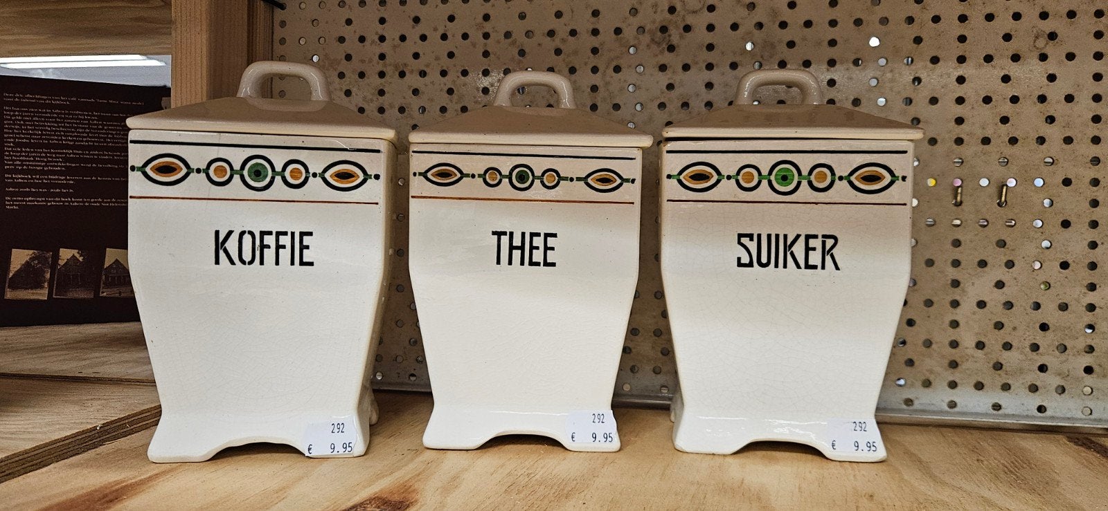 Vintage voorraadpotten set: Koffie, Thee, Suiker, Ophalen of Verzenden