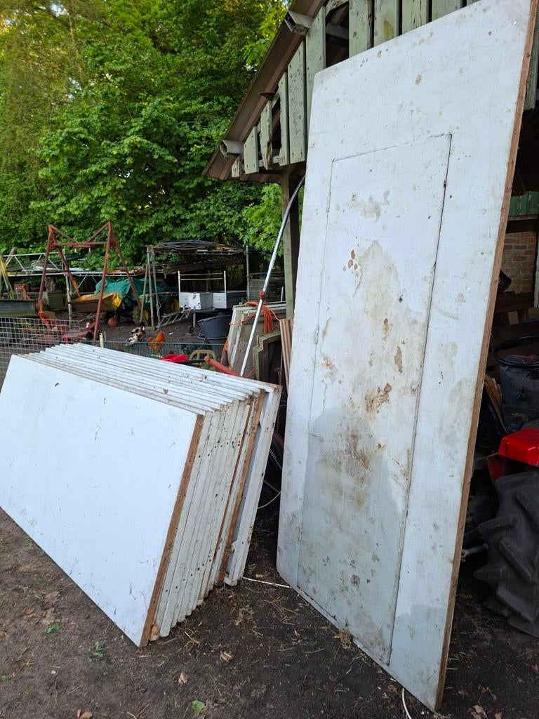 14 triplex scheidingswanden (1 met loopdeur) 100x240cm, Ophalen, Gebruikt, 80 tot 100 cm, 215 cm of meer