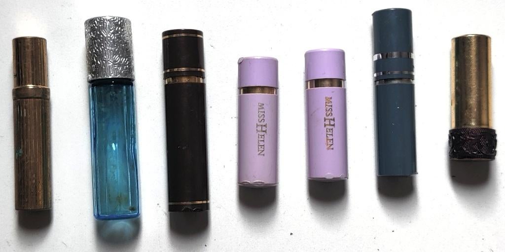 7 x lipstick van  circa 1960 vintage, Sieraden, Tassen en Uiterlijk, Ophalen of Verzenden, Gebruikt, Lippen, Make-up