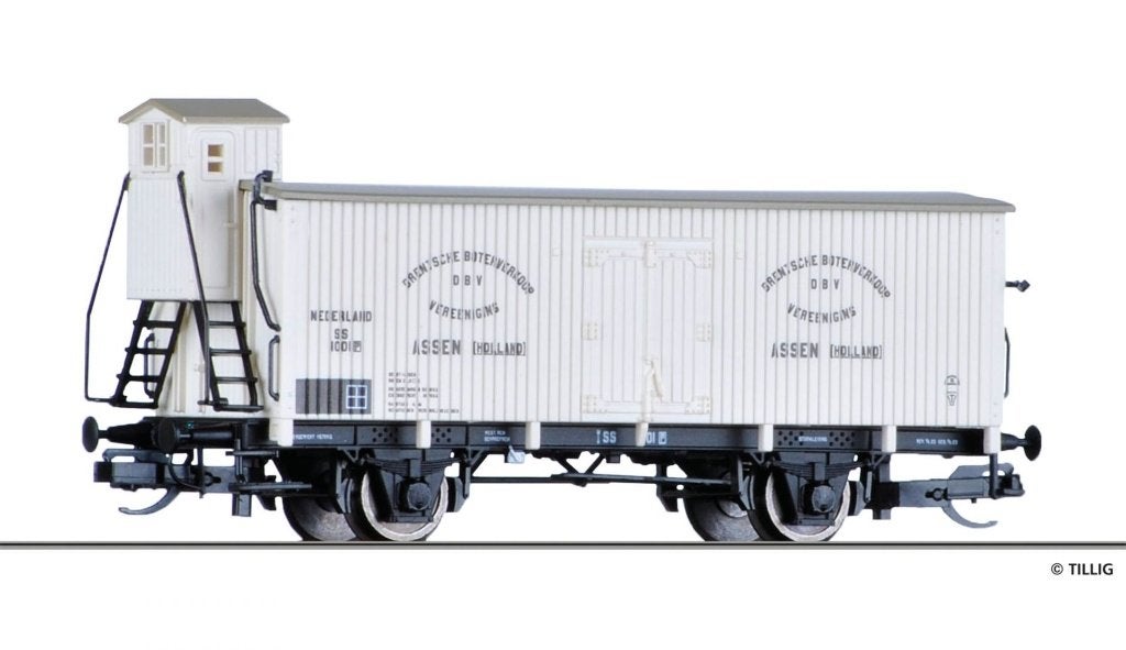 Twee TILLIG koelwagons in schaal TT met remmershuisjes, Overige merken, Treinset, Gelijkstroom, Nieuw