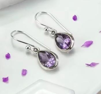Waterdrop 925 sterling zilveren oorbellen met zirkonen, Hangers, Nieuw, Ophalen of Verzenden, Met edelsteen
