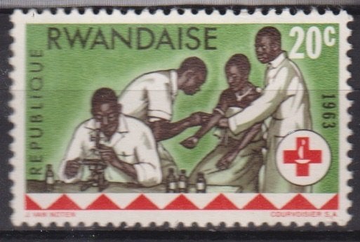 Rwanda 1963 Rode Kruis Artsen, Postzegels en Munten, Verzenden, Postfris, Overige thema's