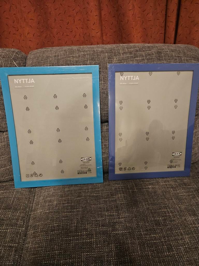 IKEA NYTTJA fotolijst 30x40 cm - Blauw en Lichtblauw, Nieuw, Ophalen of Verzenden, Minder dan 50 cm, Minder dan 50 cm