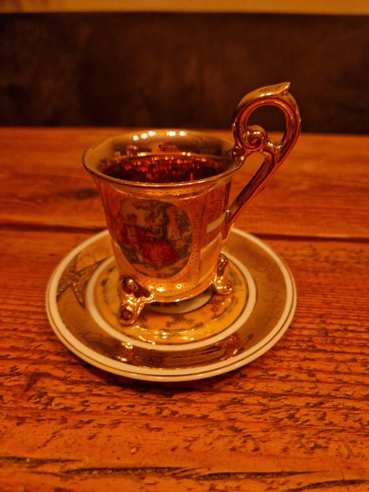 Duitse porseleinen demitasse kop en schotel, Antiek en Kunst, Ophalen of Verzenden
