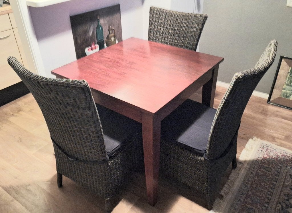 Eettafel Stoelen 4 stuks, Ophalen, Overige kleuren, Riet of Rotan, Zo goed als nieuw