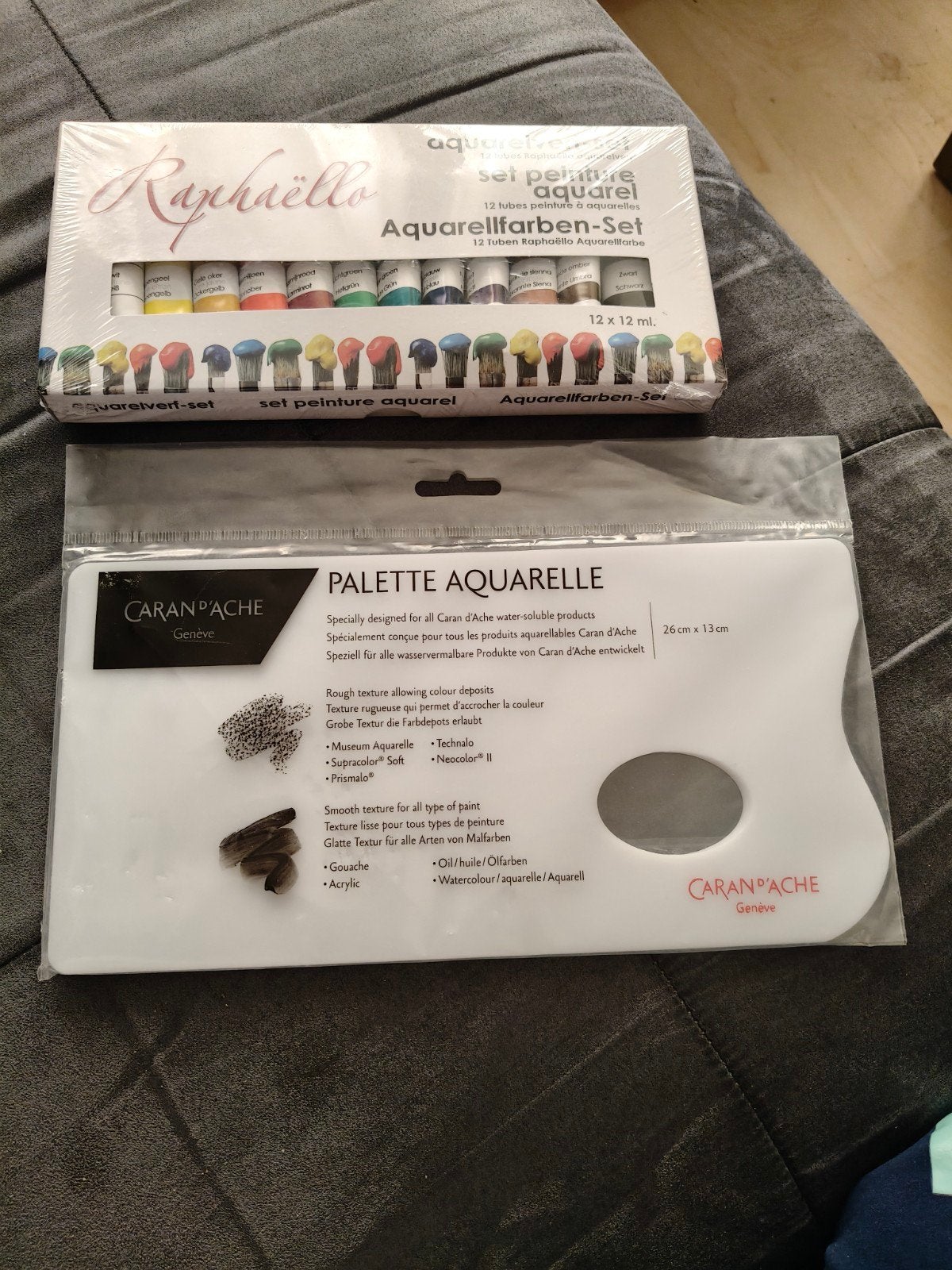 Aquarel verf set Raphaëllo + Caran d'Ache palet nieuw, Ophalen of Verzenden, Nieuw, Waterverf