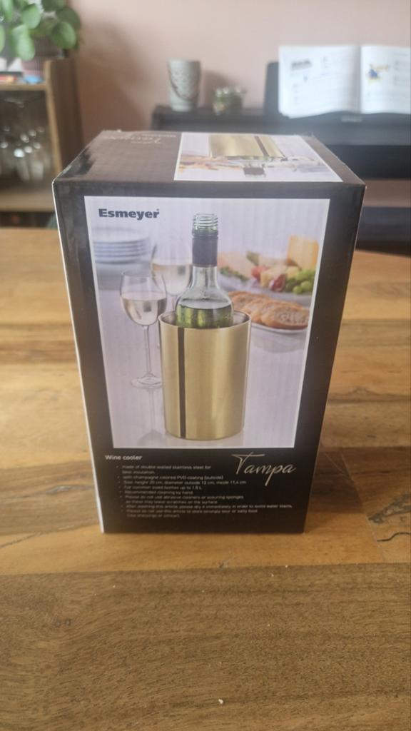 Nieuwe Esmeijer Wijnkoeler Tampa - Goudkleurig, Ophalen, Flessenkoeler, Goud, Nieuw