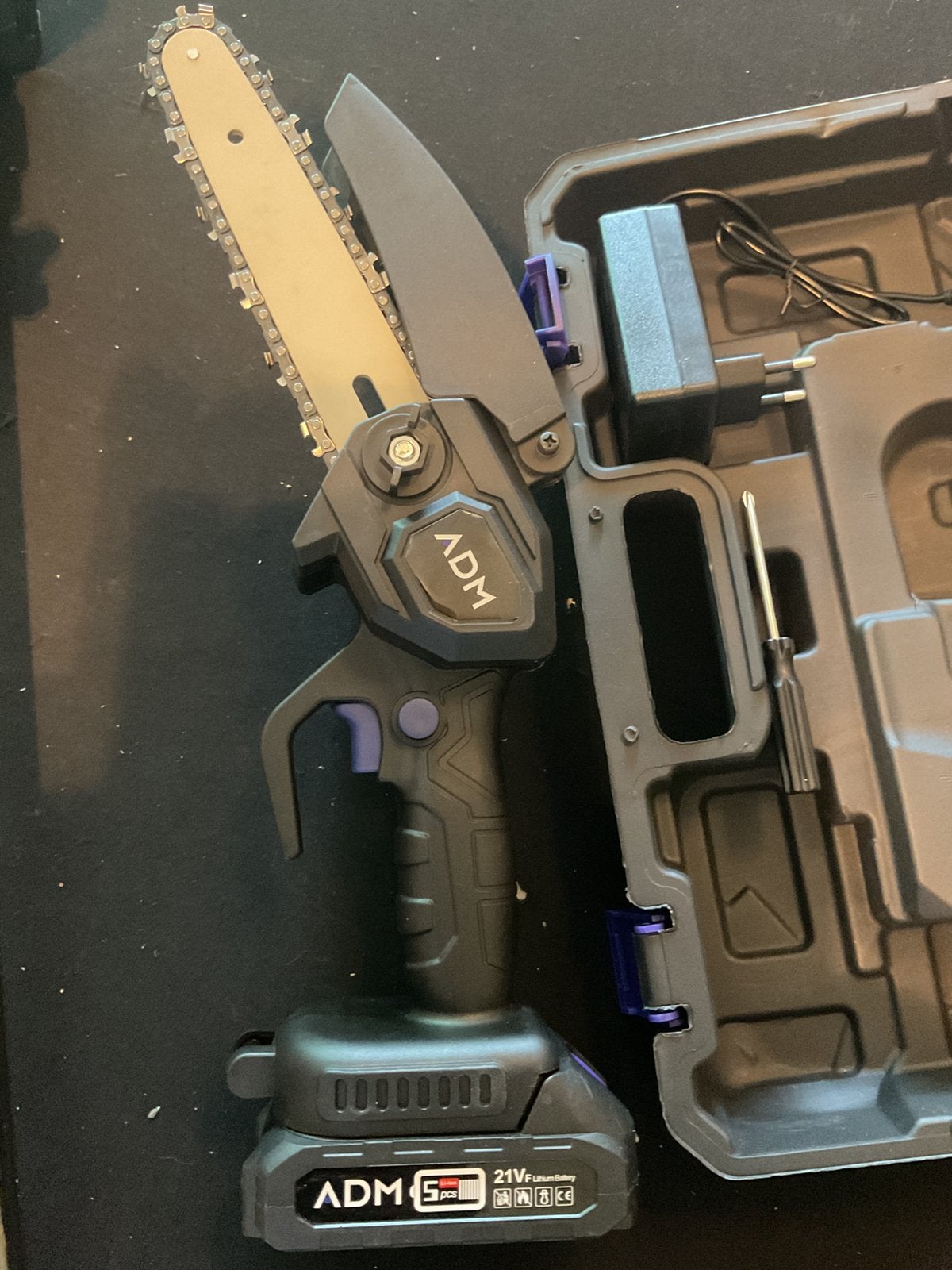 21 v kettingzaag 6 inch met accu oplader en ketting, Ophalen of Verzenden, Nieuw