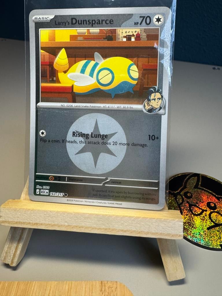 Pokemon kaart: Larry's Dunsparce  163/217, Ophalen of Verzenden, Zo goed als nieuw, Losse kaart