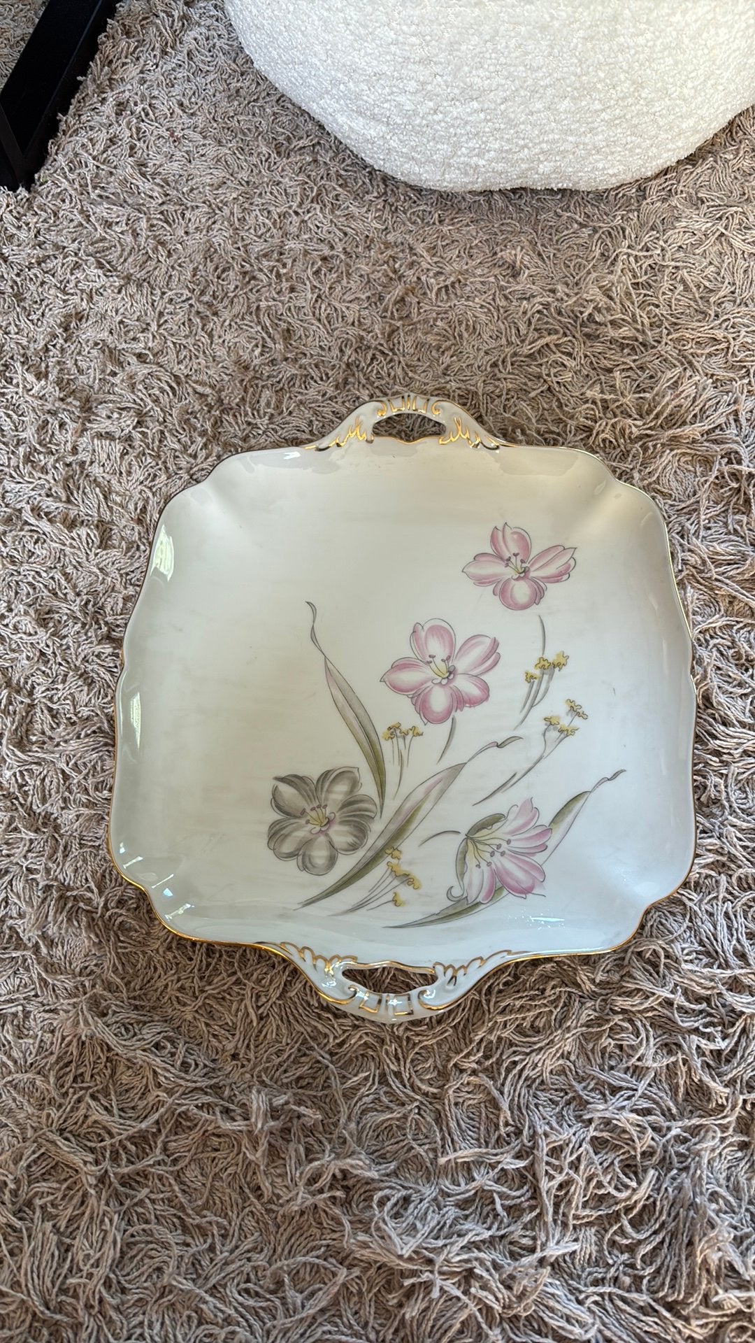 Vintage Hutschenreuther porseleinen schaal bloemendecor, Ophalen of Verzenden