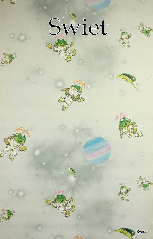 7898 astronauten kinderbehang ruimtefiguurtjes 90s  swiet, Ophalen of Verzenden, Roze