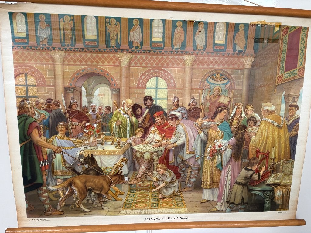 School wandkaart, karel de grote, Jetses, Ophalen, Geschiedenis