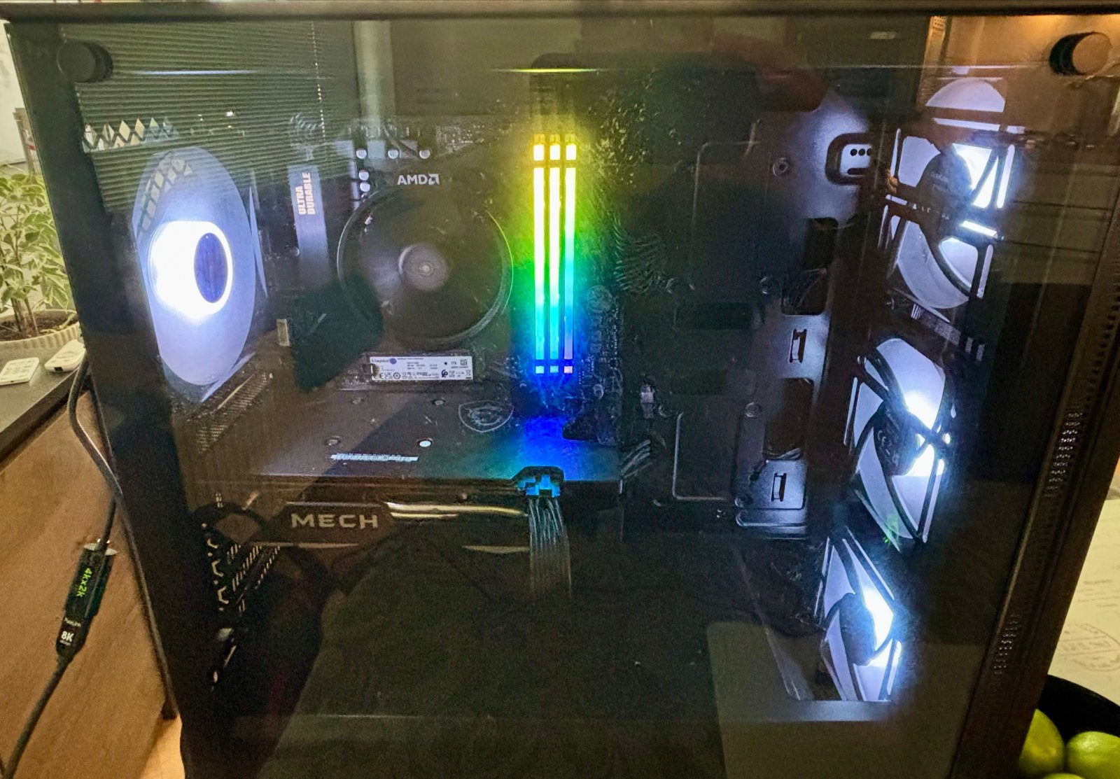 Gaming PC met AMD Ryzen 7 5700G, RX 7600, 48GB RAM, 1TB SSD, Ophalen, Zo goed als nieuw, Gaming, SSD