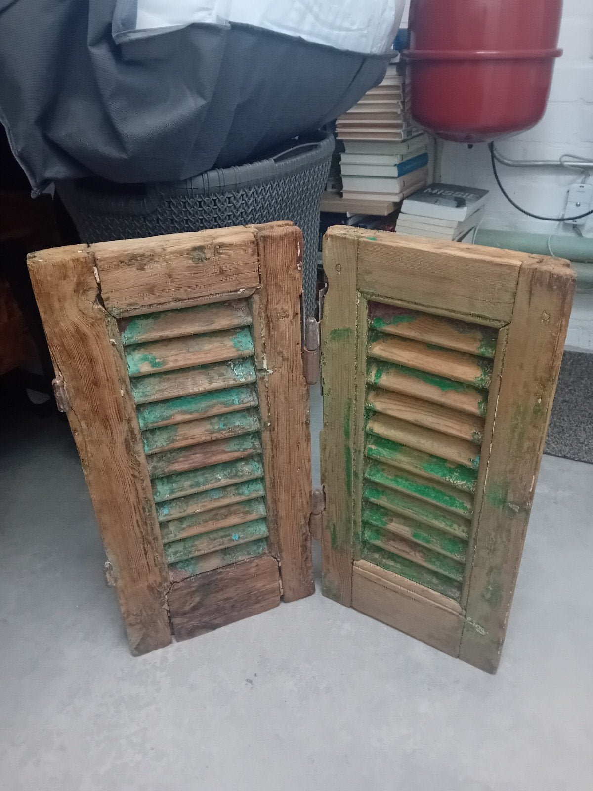 Vintage Luik Vensterbanken - Rustieke Houten Luiken, Hout, Meerkleurig, Ophalen of Verzenden, Gebruikt