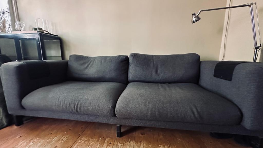 IKEA NOCKEBY 3-zitsbank donkergrijs - Gratis af te halen, Ophalen, Gebruikt, Stof